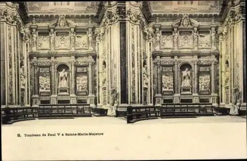 Stereo Ak Roma Rom Lazio, Grab von Paul V. in Santa Maria Maggiore