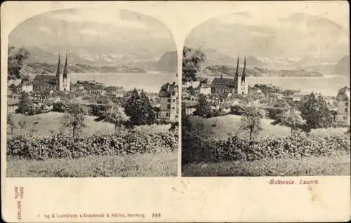 Stereo Ak Luzern Stadt Schweiz, Gesamtansicht