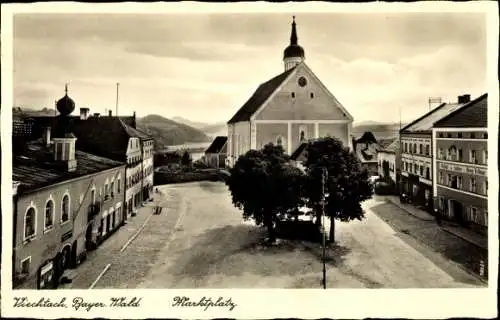 Ak Viechtach, Marktplatz, Gasthof z. Hirschen, Geschäft