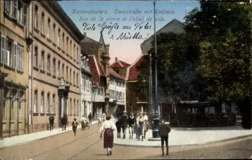 Ak Kaiserslautern, Steinstraße, Rathaus