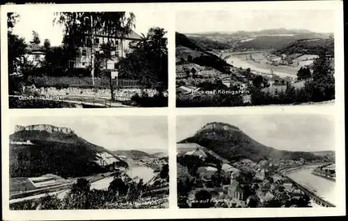 Ak Königstein an der Elbe Sächsische Schweiz, Festung, Landhaus Berger