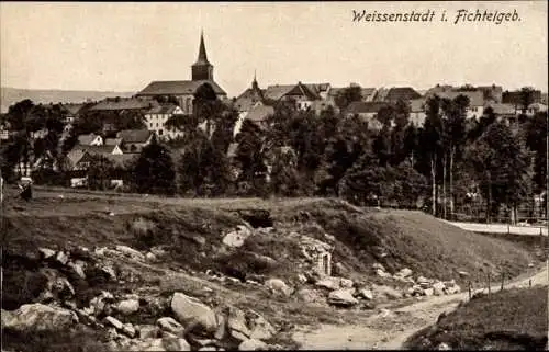 Ak Weißenstadt im Tal der Eger Fichtelgebirge, Gesamtansicht