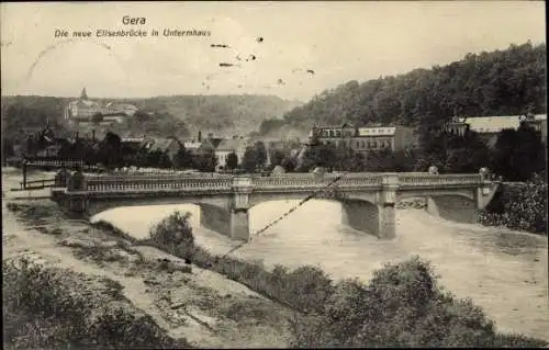 Ak Gera in Thüringen, Elisenbrücke, Untermhaus