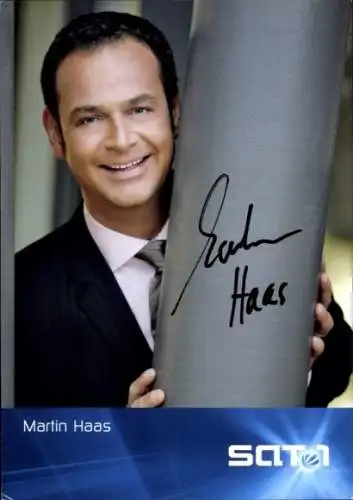 Ak Schauspieler Martin Haas, Portrait, Autogramm, SAT 1, Frühstücks Fernsehen