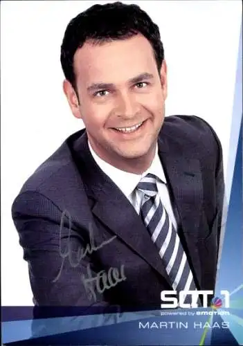 Ak Schauspieler Martin Haas, Portrait, Autogramm, SAT 1, Frühstücks Fernsehen