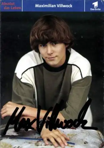 Ak Schauspieler Maximilian Villwock, Portrait, Autogramm, Absolut das Leben, ARD
