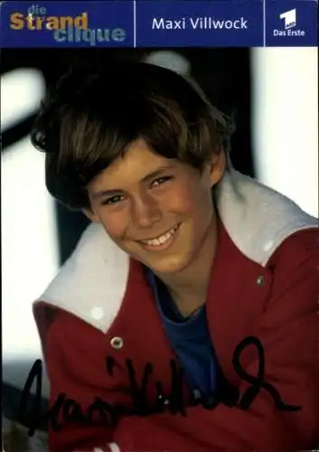 Ak Schauspieler Maximilian Villwock, Portrait, Autogramm, die Strand Clique, ARD