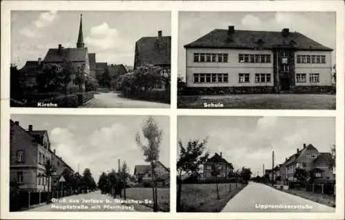 Ak Jerisau Glauchau an der Zwickauer Mulde in Sachsen, Kirche, Schule, Lipprandiser Straße