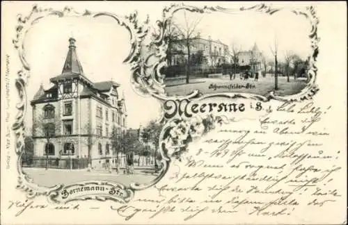 Ak Meerane in Sachsen, Bornemann-Straße, Schwanefelder Straße