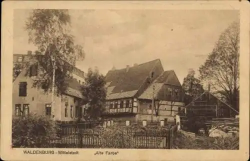 Ak Waldenburg in Sachsen, Mittelstadt, Alte Farbe