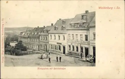 Ak Waldenburg in Sachsen, Königsplatz, Reichskneipe