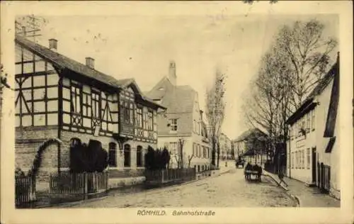 Ak Römhild in Thüringen, Bahnhofstraße