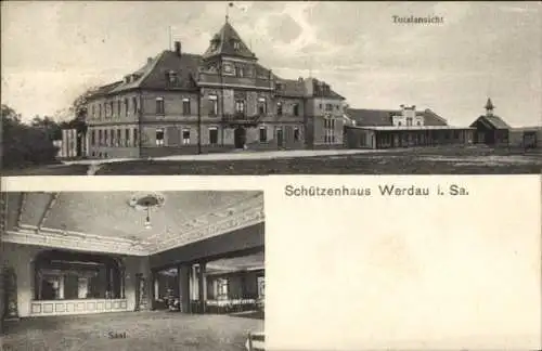 Ak Werdau in Sachsen, Schützenhaus, Saal