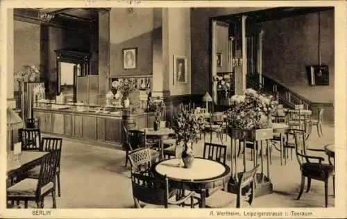 Ak Berlin Mitte, Leipziger Straße, Warenhaus A. Wertheim, Teeraum