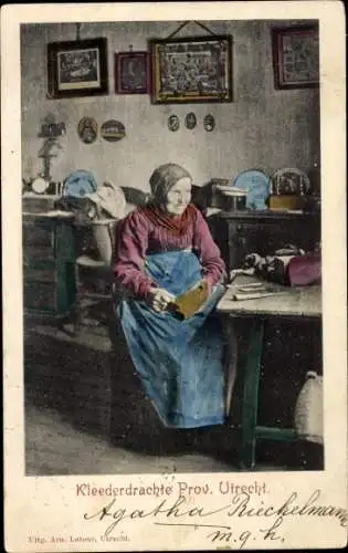 Ak Utrecht Niederlande, Niederländische Tracht