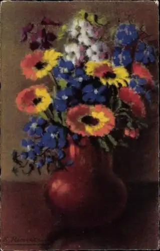 Künstler Ak Riemer, K., Blumenvase