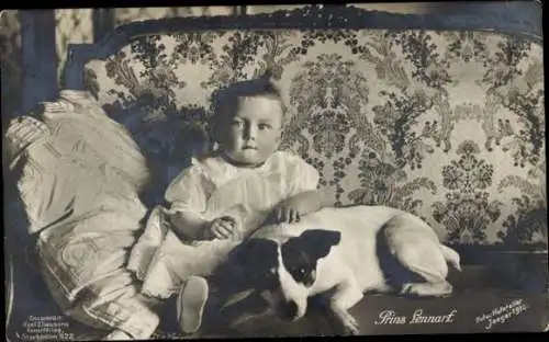 Ak Prinz Lennart von Schweden, Portrait mit Hund