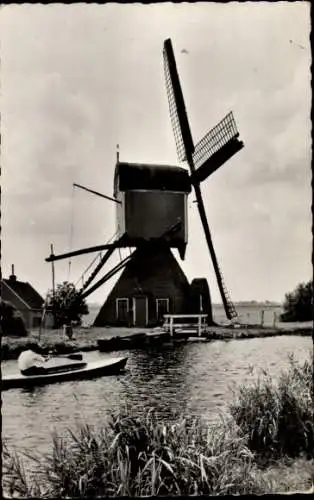 Ak Niederlande, Wip Watermolen met overdekt Buitenscheprad