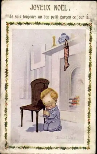 Künstler Ak McGill, Donald, kleines Kind, Weihnachten, Gebet
