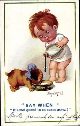 Künstler Ak McGill, Donald, Say when, Kind, Hund