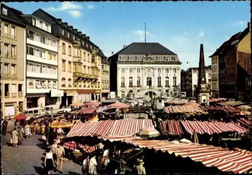 Ak Bonn am Rhein, Markplatz, Säule, Rathaus