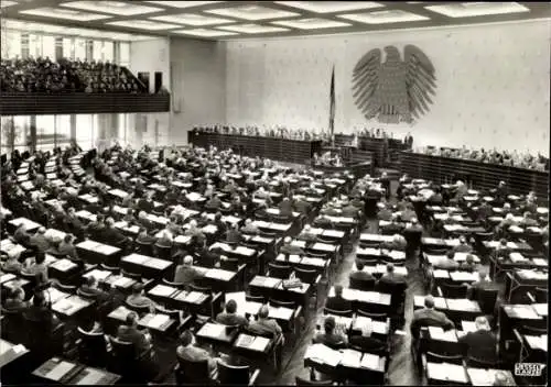 Ak Bonn am Rhein, Plenarsaal, Bundestagsdebatte