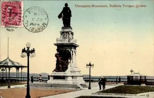 Ak Québec Kanada, Champlain Monument, Dufferin Terrace