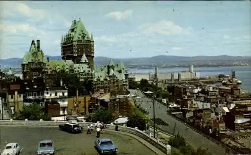 Ak Quebec Kanada, Panorama von den Höhen des Cape Diamond aus gesehen