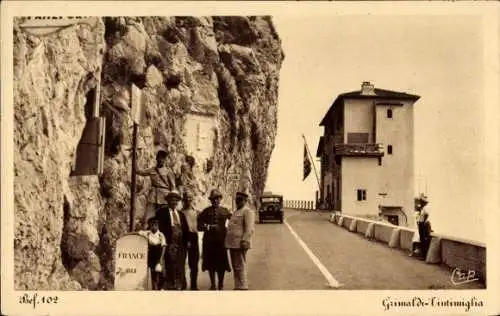 Ak Grimaldi Vintimiglia, Grenzübergang, Italien Frankreich