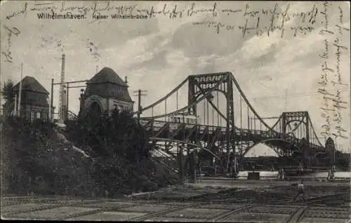 Ak Wilhelmshaven an der Nordsee, Kaiser Wilhelm Brücke