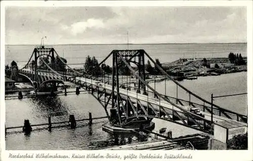 Ak Wilhelmshaven, Drehbrücke, Kaiser Wilhelm Brücke