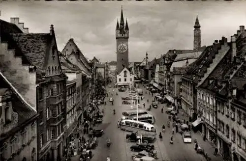 Ak Straubing an der Donau Niederbayern, Ludwigsplatz, Stadttor