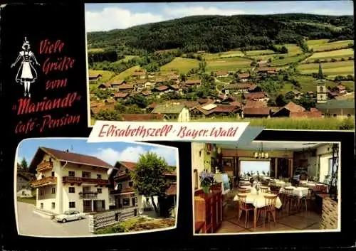 Ak Elisabethszell Haibach im Bayrischen Wald Niederbayern, Gesamtansicht, Cafe Pension Mariandl