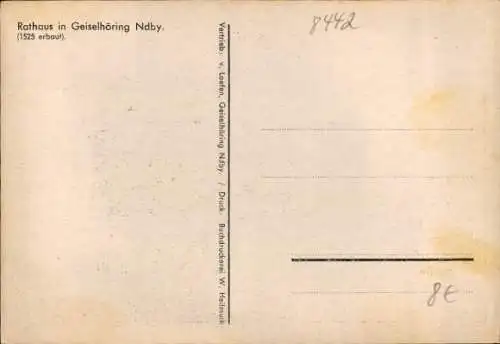 Künstler Ak Geiselhöring in Niederbayern, Rathaus