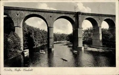 Ak Görlitz in der Lausitz, Neiße Viadukt, Panorama