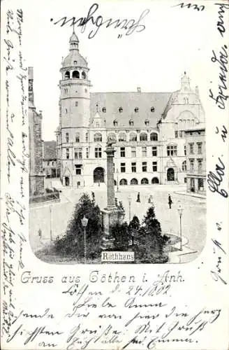 Ak Cöthen Köthen in Anhalt, Rathaus