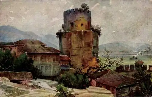 Künstler Ak Wagenführ, G., Konstantinopel Istanbul Türkei, Rouméli Hissar au Bosphore