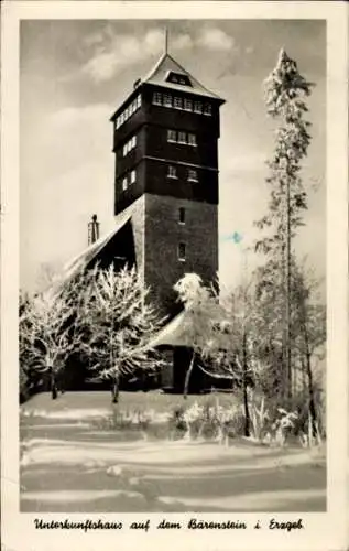 Ak Bärenstein im Erzgebirge, Unterkunftshaus, Winter