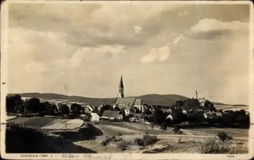 Ak Pleystein in der Oberpfalz Bayern, Gesamtansicht, Kirche