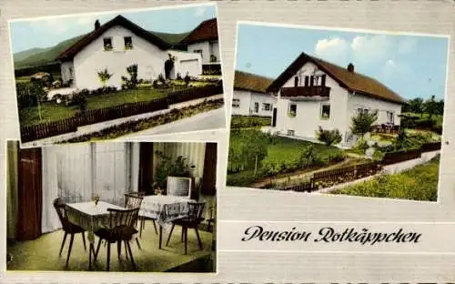Ak Arnbruck im Bayerischen Wald Oberpfalz, Pension Rotkäppchen, Außenansicht, Gesellschaftsraum