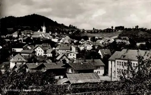 Ak Schönberg im Bayerischen Wald, Blick über den Ort