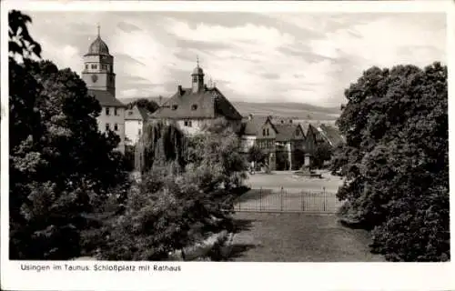 Ak Usingen im Taunus Hessen, Schlossplatz, Rathaus