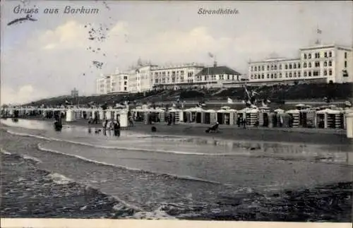 Ak Nordseebad Borkum in Ostfriesland, Strandhotels