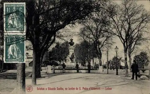 Ak Lissabon Lissabon Portugal, Statue von Eduardo Coelho