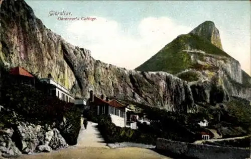 Ak Gibraltar, Governor's Cottage, exterior view, rock