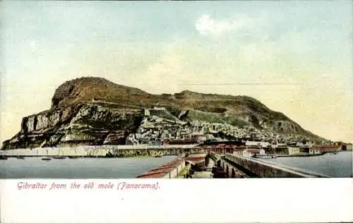 Ak Gibraltar, Blick von der Mole gesehen