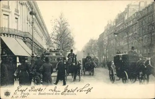 Ak Paris II. Börsenviertel, Le Boulevard des Capucines
