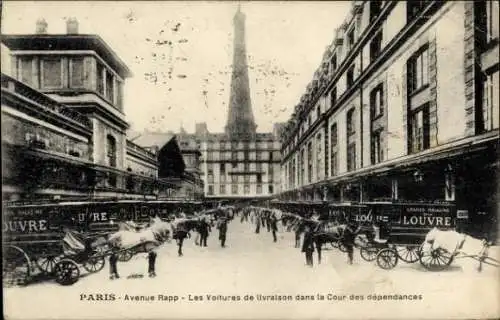 Ak Paris I., Avenue Rapp, Autos