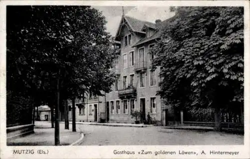 Ak Mutzig Elsass Bas Rhin, Gasthaus zum goldenen Löwen, Inh. A. Hintermeyer