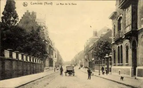 Ak Comines Nord, La Rue de la Gare